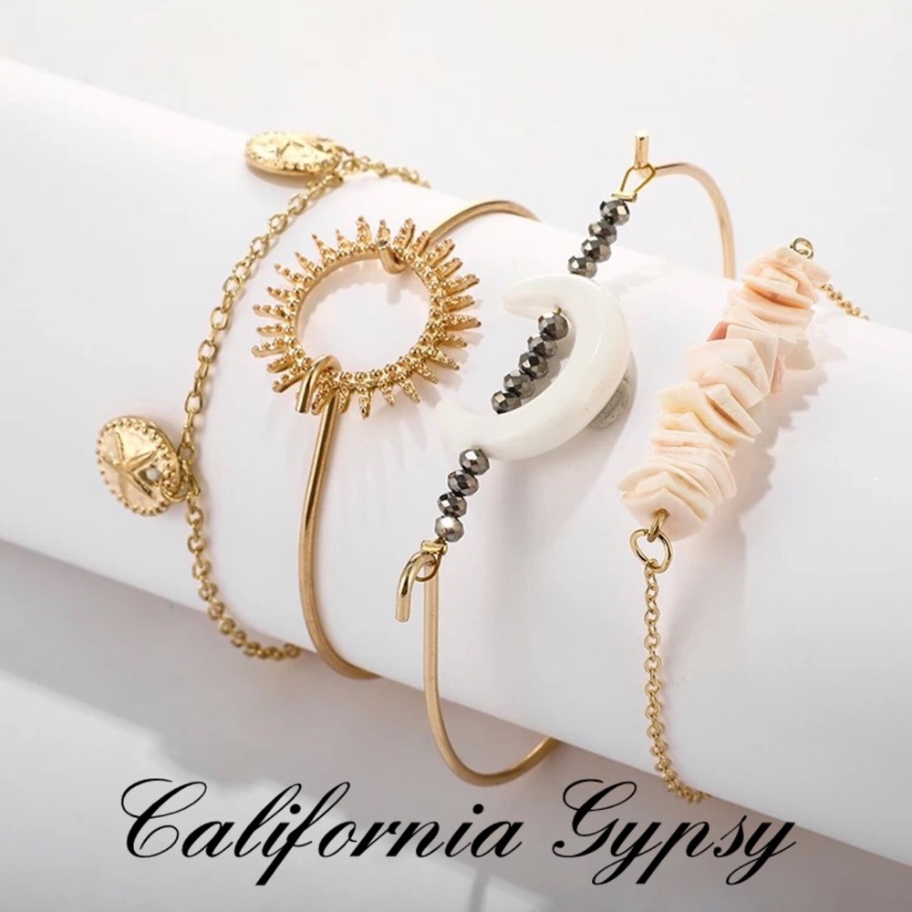 4 pc Bohemian Sun Moon Stone Bracelets RESTOCKED - Picture 4 of 5